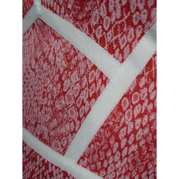 $297 Parker Yonkers Snakeskin Red V-neck Fit & Flare Cutout Back Dress Small NWT - Picture 7 of 9